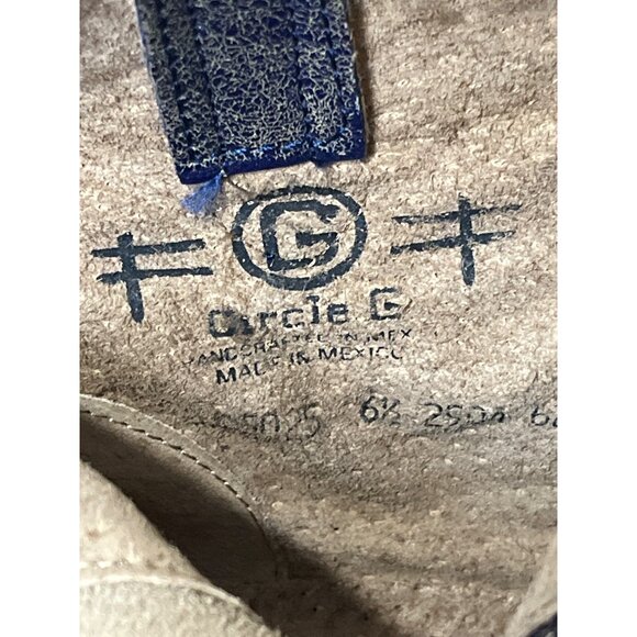 Circle G Studded Star Inlay Ankle Boot Western Blue Brown Womens Size 6.5 - Picture 5 of 9